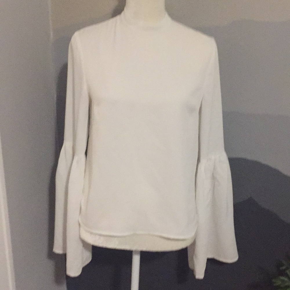 Shein white flare sleeve blouse size S
